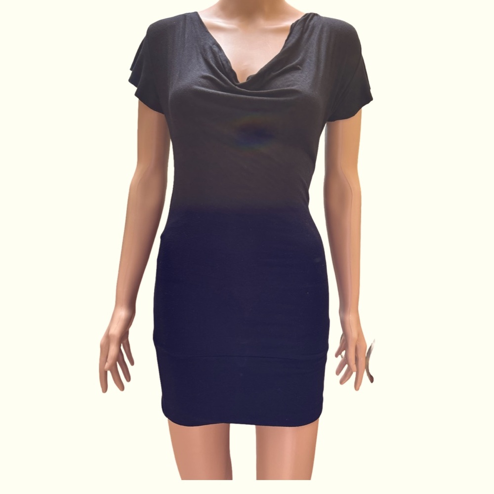 Bebe Black Bodycon Mini Dress with Peek a boo lace in back Small